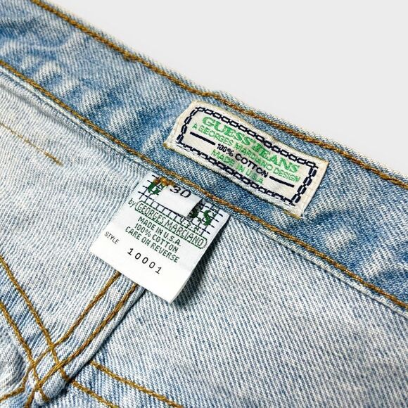 Vtg 90s Guess Jeans USA Blue Denim, Relaxed Taper Heavyweight, 80s USA Made 28 - Picture 4 of 8